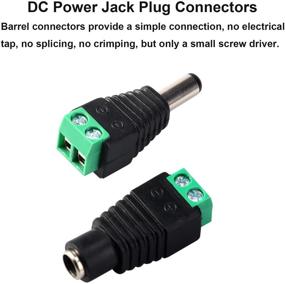 img 1 attached to 🔌 High-Quality 18AWG 43x2pcs Strands 10 Pairs DC Power Pigtail Cable and Jack Plug Adapter Connector by MILAPEAK - Perfect for CCTV Home Security Surveillance (2.1mm x 5.5mm)