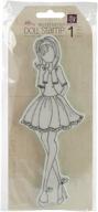 👗 prima marketing mixed media doll cling rubber stamps - bolero sweater doll logo