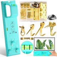 🔨 complete picture hanging tool kit: 105-piece heavy duty hanger set with level ruler, bubble positioning, and nail measuring for frames and mirrors logo