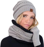 🧣 women's winter hat, scarf, and gloves set - knit beanie, winter gloves, and scarves for cold weather gear logo