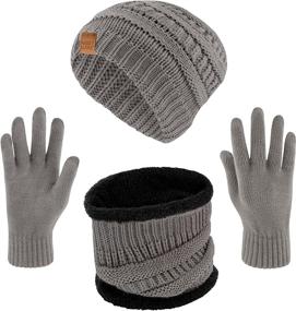 img 3 attached to 🧣 Women's Winter Hat, Scarf, and Gloves Set - Knit Beanie, Winter Gloves, and Scarves for Cold Weather Gear