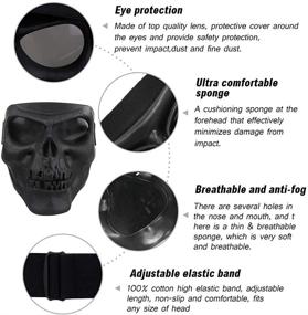 img 2 attached to 👻 Flantor Spooky Skull Face Mask: Next-Gen Protection for Airsoft, Paintball, Motor Racing, and More with Polarized Lens