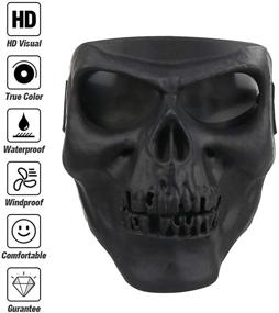 img 3 attached to 👻 Flantor Spooky Skull Face Mask: Next-Gen Protection for Airsoft, Paintball, Motor Racing, and More with Polarized Lens