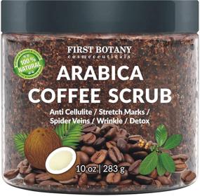 img 4 attached to Organic Arabica Coffee Scrub with Coconut, Shea Butter - Ideal for Acne, Anti-Cellulite, Stretch Marks, Spider Veins, Varicose Veins & Eczema Treatment