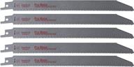 🔪 5-pack bi-metal long lasting reciprocating saw blades (18 tpi) - 9-inch thick metal cutting (hss teeth bonded to hcs body) logo