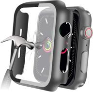 чехол ymhml для apple watch 42 мм серии 3/2/1: тонкий бампер с защитным стеклом для экрана - полностью покрывающий жесткий чехол для аксессуаров iwatch логотип