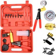 🚗 automotive hand held vacuum pump tester kit with sponge protected case, adapters, one-man brake and clutch bleeding system (16pcs) logo
