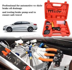 img 1 attached to 🚗 Automotive Hand Held Vacuum Pump Tester Kit with Sponge Protected Case, Adapters, One-Man Brake and Clutch Bleeding System (16pcs)