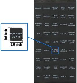 img 3 attached to 🚢 BUNKER INDUST Набор наклеек для переключателей на автомобильном морском настольном блоке - 2 листа с ярлыками для GPS, гудка, освещения и других функций (по 45 шт каждого, черного цвета)
