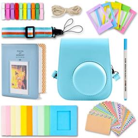 img 4 attached to 📸 SAIKA Instant Camera Accessories Bundle Set for Fujifilm Instax Mini 11 - Includes Camera Case, Album, Strap, Frames, Stickers, and More (Blue)