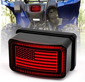 img 4 attached to Фонарь заднего хода MOVOTOR ATV с флагом США, оригинальный фонарь с дневным ходовым огнем, стоп-сигналом и курильным стеклом для Yamaha ATV UTV Grizzly, Viking, Rhino, Big Bear, Kodiak, Bruin, Wolverin, Bear Tracker.