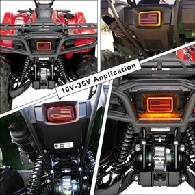 img 2 attached to Фонарь заднего хода MOVOTOR ATV с флагом США, оригинальный фонарь с дневным ходовым огнем, стоп-сигналом и курильным стеклом для Yamaha ATV UTV Grizzly, Viking, Rhino, Big Bear, Kodiak, Bruin, Wolverin, Bear Tracker.