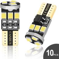 аудак 194 светодиодный лампочка t10 w5w 2825 158 192 168 canbus 9smd 2835 chipset 6000k белый экстремально яркий без полярности для автомобилей интерьера купола карты дверей любезности табличных фонарей (набор из 10 штук) логотип