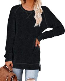 img 2 attached to 👚 Aokosor Women's Lightweight Long Sleeve Sweaters Soft Warm Sweatshirt Split Side Tunic Tops for Leggings