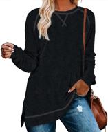 👚 aokosor women's lightweight long sleeve sweaters soft warm sweatshirt split side tunic tops for leggings logo