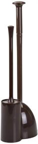 img 4 attached to 🚽 mDesign Compact Freestanding Toilet Bowl Brush and Plunger Combo Set with Holder - Bathroom Storage and Organization Kit - Dark Brown