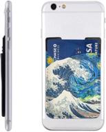 📱 convenient phone card holder: stick-on kanagawa wave wallet sleeve for iphone, android, and more! logo