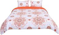 uxcell 3 piece bohemian orange comforter logo