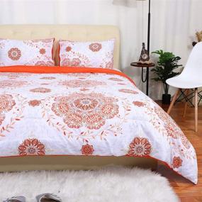 img 2 attached to Uxcell 3 Piece Bohemian Orange Comforter