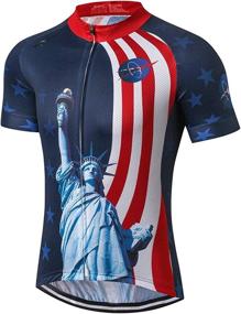 img 4 attached to USA Style Cycling Jersey: Short Sleeve Bike Tops with Reflective Stripe & Pocket