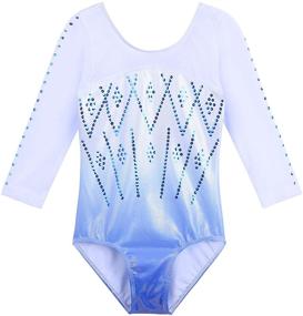 img 4 attached to 🤸 TFJH E Girls Gymnastic Leotard: Sparkling Sequin Mesh Dancewear for Ages 3-12 – Perfect for Practice & Tumbling!