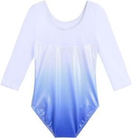 img 3 attached to 🤸 TFJH E Girls Gymnastic Leotard: Sparkling Sequin Mesh Dancewear for Ages 3-12 – Perfect for Practice & Tumbling!