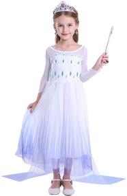 img 3 attached to ITVTi Girls Princess Costume Halloween Cosplay Birthday Party Dress Up 3-12 Years - White