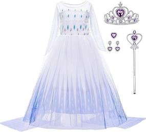 img 4 attached to ITVTi Girls Princess Costume Halloween Cosplay Birthday Party Dress Up 3-12 Years - White