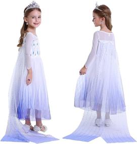 img 2 attached to ITVTi Girls Princess Costume Halloween Cosplay Birthday Party Dress Up 3-12 Years - White