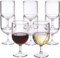 space-saving clear plastic wine 🍷 stems: stackable set of 8, 8-ounce glasses logo