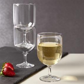 img 2 attached to Space-Saving Clear Plastic Wine 🍷 Stems: Stackable Set of 8, 8-Ounce Glasses