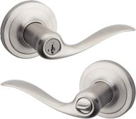 🔑 kwikset 97402-732 tustin k4 entry lever, satin nickel with smartkey technology логотип