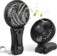 🔋 dr. prepare waist clip-on portable mini personal fan - hands-free belt fan for travel, camping, outdoors - 180° foldable desk power fan with 3 speeds, 16h working time - 4400mah battery operated, small rechargeable fan with necklace/handheld option логотип