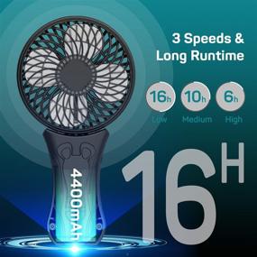 img 2 attached to 🔋 Dr. Prepare Waist Clip-on Portable Mini Personal Fan - Hands-free Belt Fan for Travel, Camping, Outdoors - 180° Foldable Desk Power Fan with 3 Speeds, 16H Working Time - 4400mAh Battery Operated, Small Rechargeable Fan with Necklace/Handheld Option