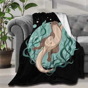 img 3 attached to 🦦 ARTIEMASTER Sea Otter Blanket: Soft and Lightweight Flannel Throw - Perfect for Bed, Living Room, and Travel - 60x50 inches - Ideal for Teens