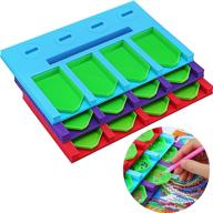 💎 5d diamond painting drill organizer tray kit -12 slots stackable multi-boat holder with beading trays - tools for adults & kids - organizing diamonds (red, purple, blue) logo