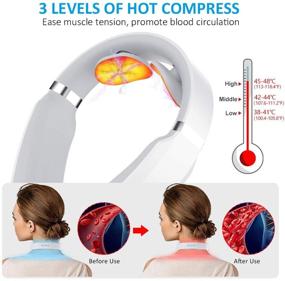 img 1 attached to 💆 Идеальное облегчение боли: Интеллектуальный массажер для шеи с функцией нагрева, 6 режимами, 16 уровнями и беспроводной работой.
