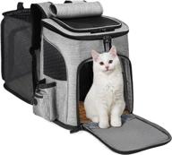 ireenuo cat backpack carrier - portable and expandable mesh travel bag for 🐱 small dogs, cats, rabbits - lightweight and breathable - ideal for pets under 17lb logo