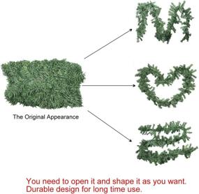 img 3 attached to 🎄 Uheng 9ft 10in Christmas Decorations Garland - Green Artificial Spruce Wreath, Xmas Tree Vine with Thick Floral Ornaments for Mantel Stairs Wall Front Door Room
