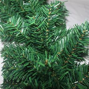 img 1 attached to 🎄 Uheng 9ft 10in Christmas Decorations Garland - Green Artificial Spruce Wreath, Xmas Tree Vine with Thick Floral Ornaments for Mantel Stairs Wall Front Door Room