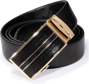 img 2 attached to Leather Ratchet Automatic Comfortable Adjustable Men's Accessories in Belts