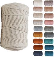 🌿 natural, 3mm single strand macrame cord, ideal for knotting - made from recycled materials logo