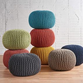 img 1 attached to Stylish Aqua Poona Handcrafted Modern Cotton Pouf: Trendy Addition to Contemporary Interiors!