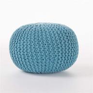 stylish aqua poona handcrafted modern cotton pouf: trendy addition to contemporary interiors! logo