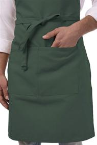 img 1 attached to 👨 Hunter Green Chef Works Unisex Butcher Apron - 34" L x 24" W - Apparel Accessories