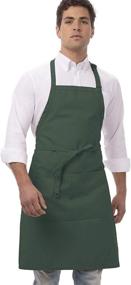 img 4 attached to 👨 Hunter Green Chef Works Unisex Butcher Apron - 34" L x 24" W - Apparel Accessories