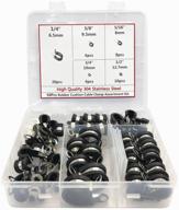 🔒 cable clamps assortment kit - 50pcs rubber cushion insulated clamp set for stainless steel pipe logo