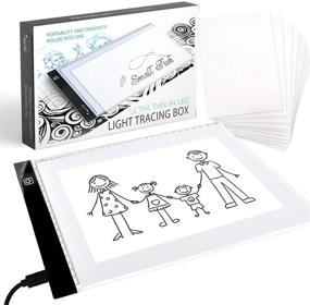 img 4 attached to 🎨 SMALL FISH Portable A4 LED Light Box for Tracing, Ultra-Slim Drawing Projector with Adjustable Brightness, USB-Powered Trace Light Pad for Sketching, Animation, and Stenciling. Includes 10 Tracing Papers for Improved Results.