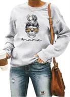 👚 women's funny mom sweatshirt – mama shirts leopard skull graphic tee, casual long sleeve pullover tops logo