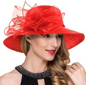 img 2 attached to 👒 Womens Kentucky Derby Church Dress Cloche Hat Fascinator Floral Tea Party Wedding Bucket Hat S052